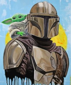 Mandalorian and baby yoda paint by numbers