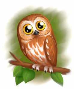 Cute Brown Owl Paint By Numbers