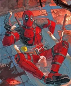 Deadpool Bathub paint by numbers