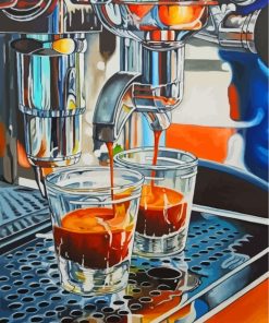 Espresso Coffee Machine paint by numbers