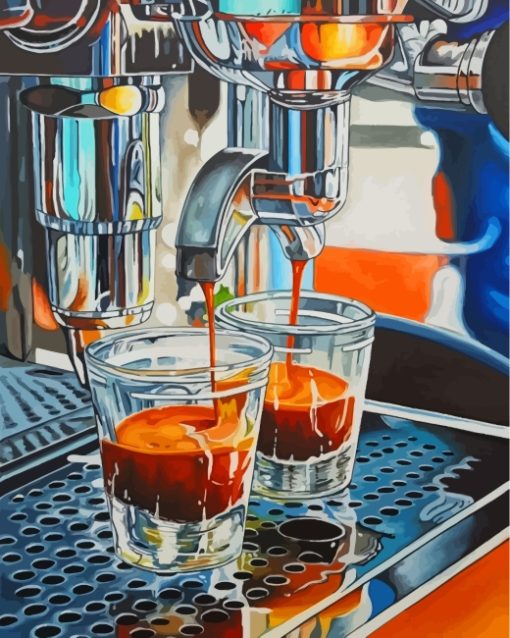 Espresso Coffee Machine paint by numbers