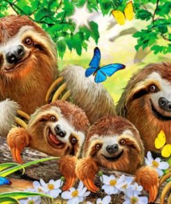 Sloths Family paint by numbers