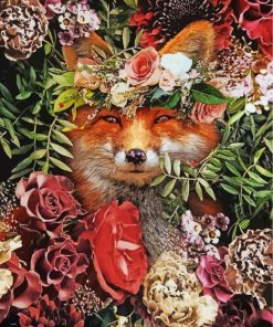 Floral Fox paint by numbers