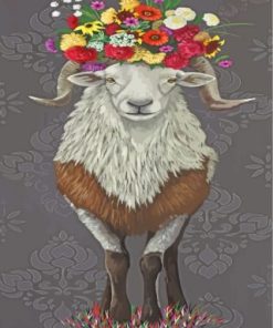 Floral Ram Paint By Numbers