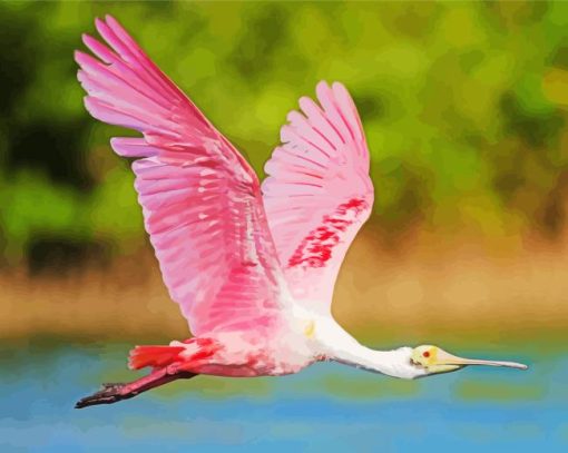 Flying Roseate Spoonbills Paint By Numbers