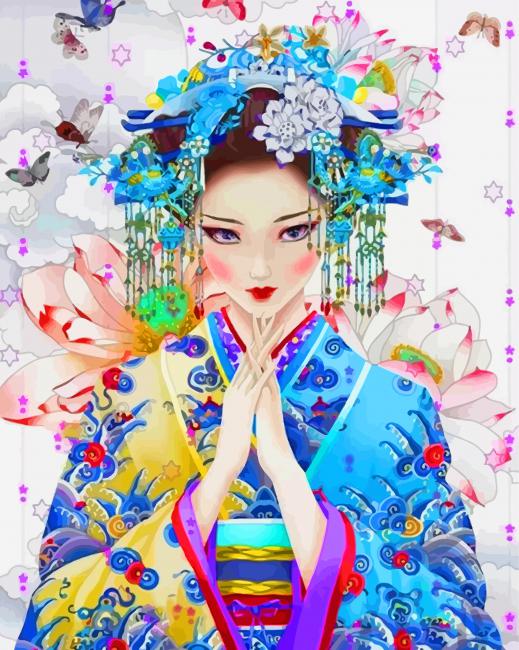 Geisha Woman paint by numbers
