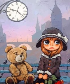 Girl And Teddy Bear Paint By Numbers