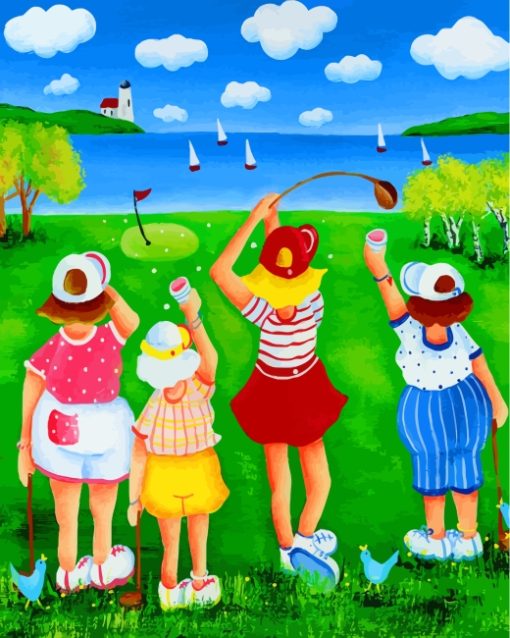 Ladies League Golf paint by numbers