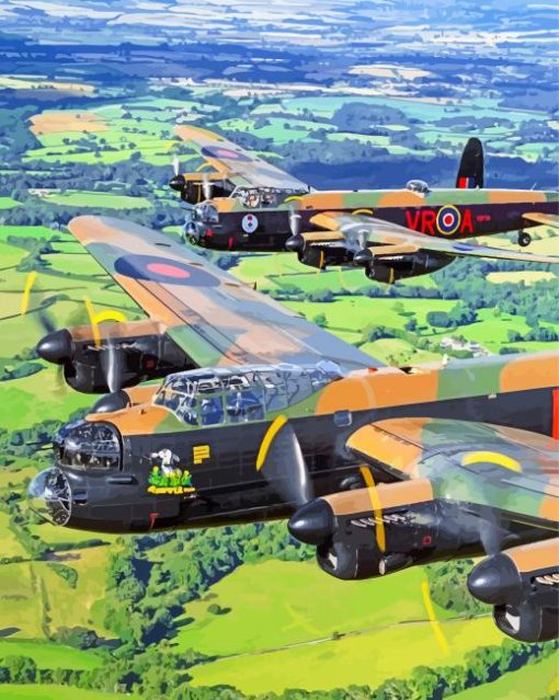 Lancaster Airplanes England paint by numbers