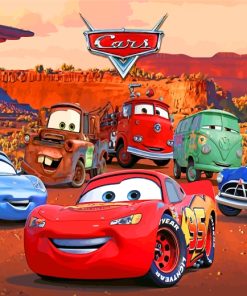 Lightning Mcqueen And Friends paint by numbers