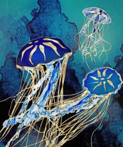 Metallic Jellyfish painting by numbers