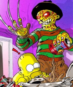 Freddy Krueger The Simpsons paint by numbers