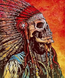 Native American Skull painting by numbers