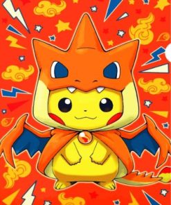 Pikachu Charizard paint by numbers