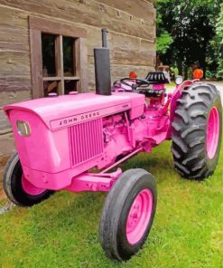 Pink Tractor paint by numbers