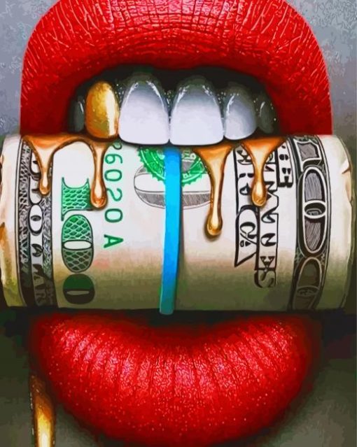 Red Lips And Money Paint By Numbers