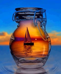 Ship In Glass Bottle Paint By Numbers