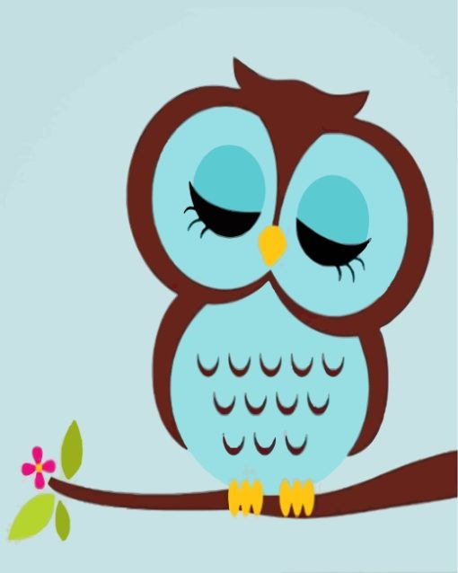 Sleepy Owl paint by numbers