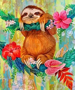 Aesthetic Sloth paint by numbers