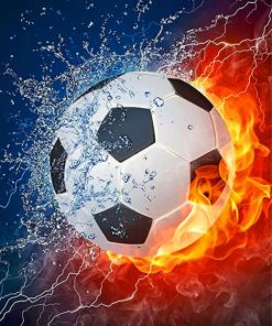 Soccer Ball On Fire paint by numbers