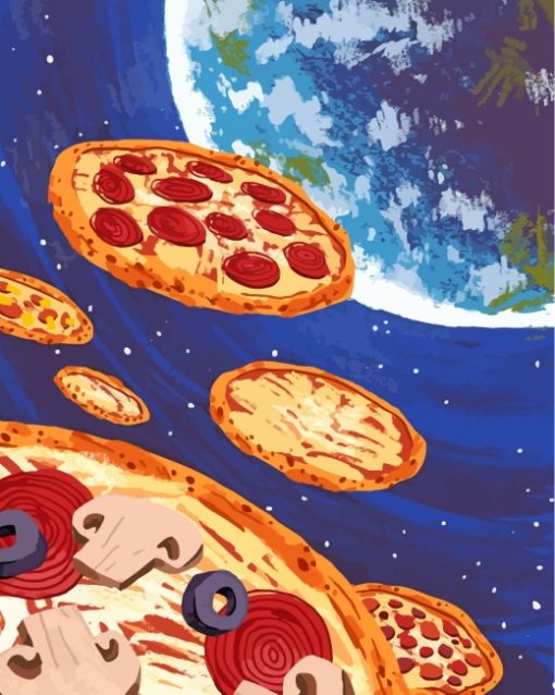 Space Pizzas Paint By Numbers