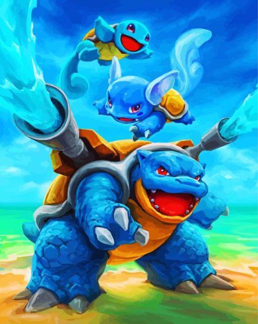 Squirtle Pokemon paint by numbers