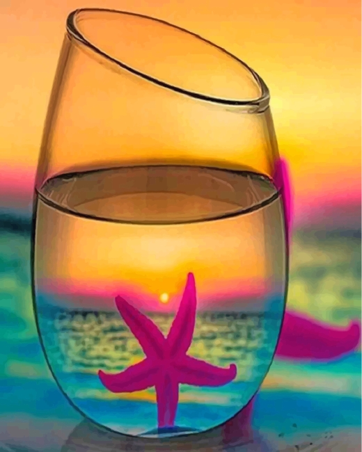 Starfich In A Glass Paint By Numbers