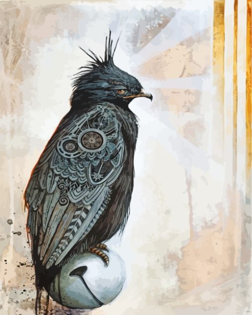 Steampunk Black Bird Art Paint By Numbers