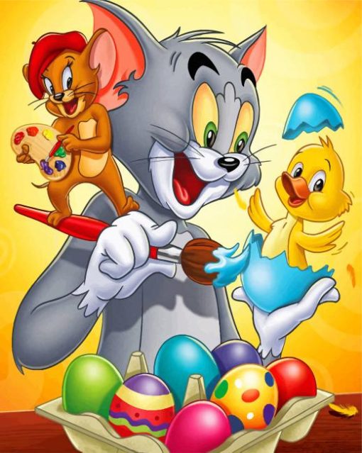 Tom And Jerry Cartoon paint by numbers