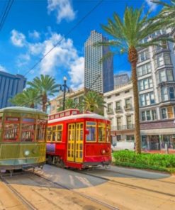 Two Trams In New Orleans Paint By Numbers