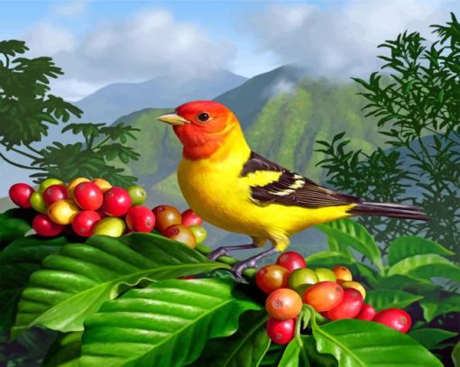 Western Tanager paint by numbers