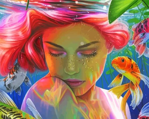 Woman Underwater paint by numbers