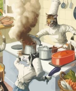 Chef Cats Cooking Paint By Numbers