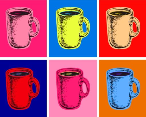 Pop Art Cups Paint By Numbers