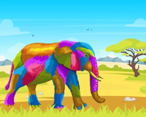 Colorful Elephant Paint By Numbers