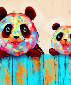 Colorful Pandas Paint By Numbers