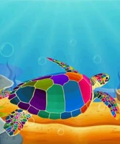 Colorful Turtle paint by numbers