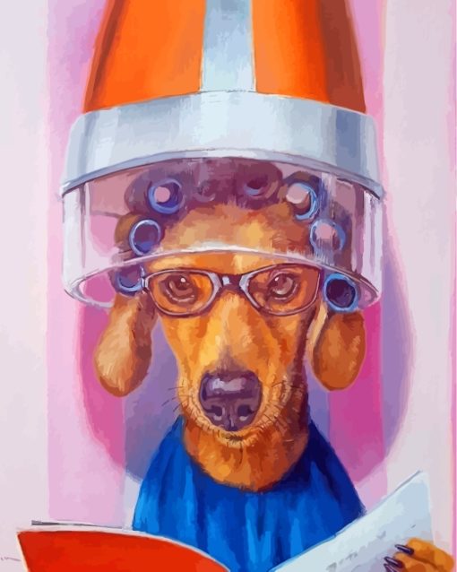 Dog In Beauty Salon Paint By Numbers