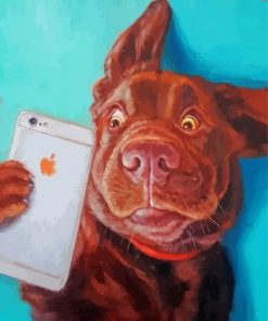 Dog Taking Selfie paint by numbers