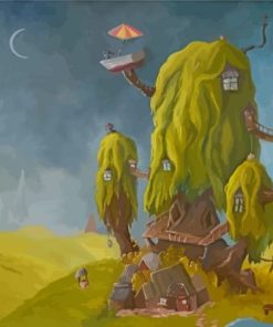 Fantasy Tree House paint by numbers