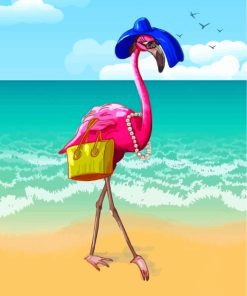 Flamingo In Hat Paint By Numbers