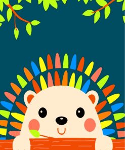 Little Cute Hedgehog Paint By Numbers