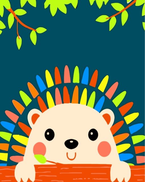 Little Cute Hedgehog Paint By Numbers