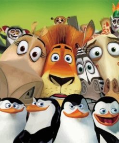 Madagascar Animated Movie paint by numbers