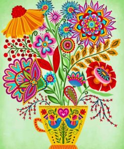 Mandala Flowers Vase paint by numbers