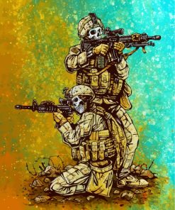 Military Skulls Paint By Numbers