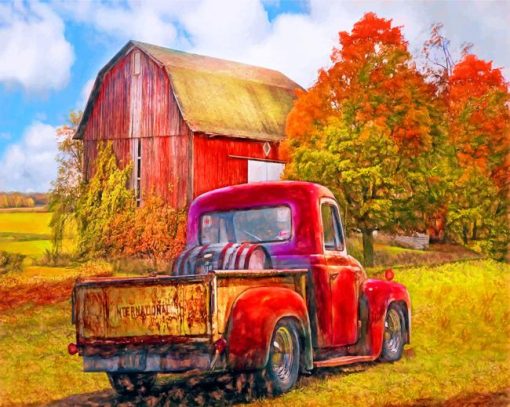 Old Pickup Truck Paint By Numbers