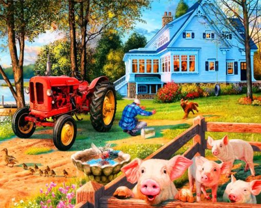 Pigs In Farm Paint By Numbers