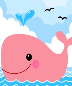 Pink Whale Paint By Numbers