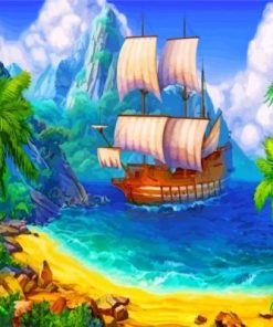 Pirate Ship paint by numbers